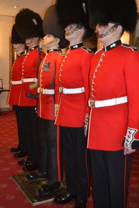 Grenadier Guardsmen on parade with Life sized cake