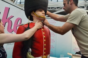 Setting up the Grenadier Guard Soldier Cake