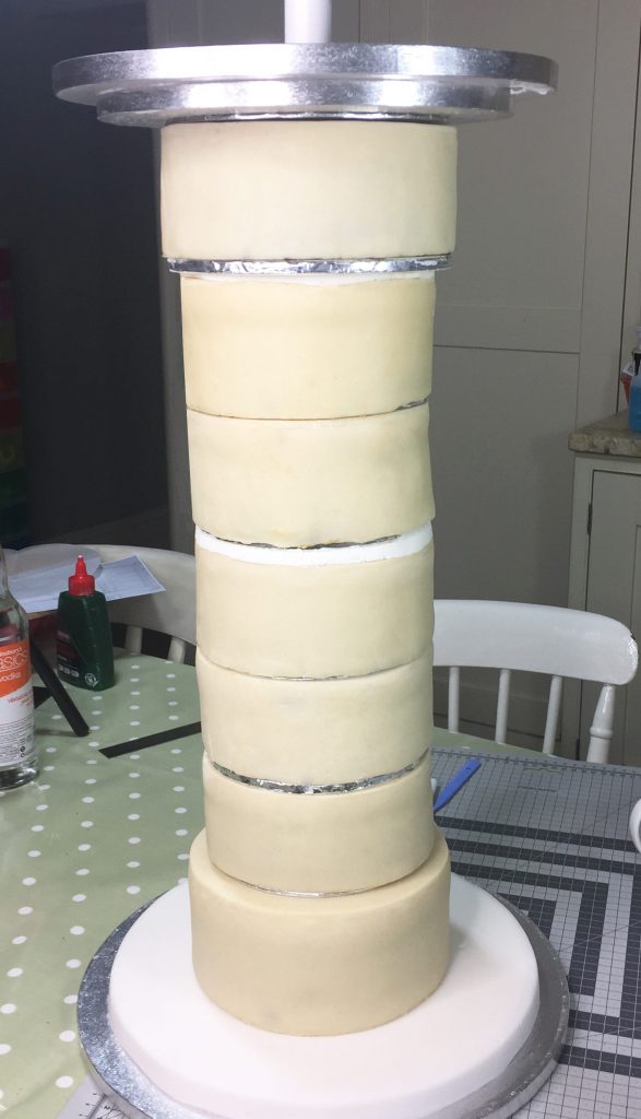 Cake Structure for Valentine's Day Cupid Cake